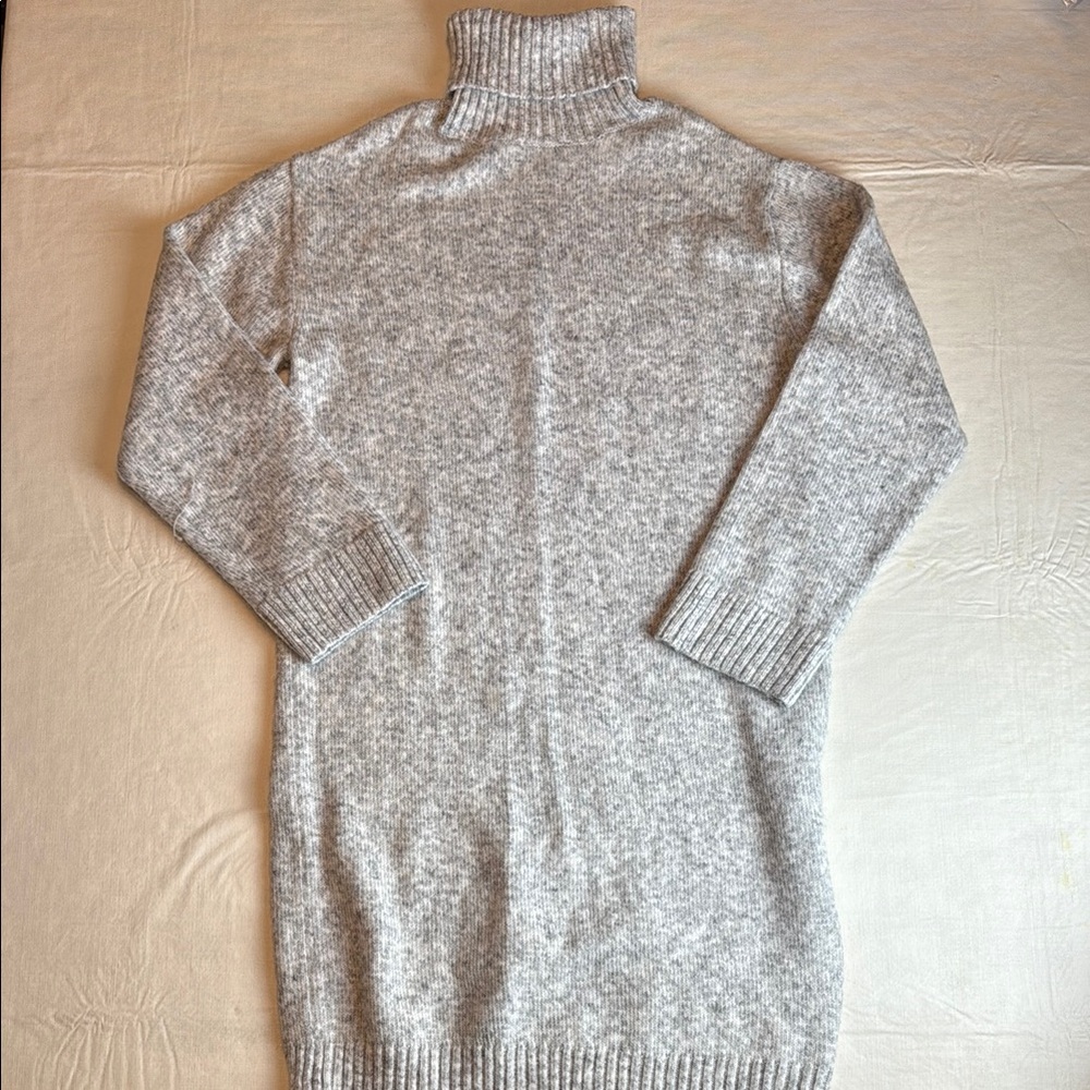H&M Women's Light Gray Turtleneck Long Sleeve Sweater Dress Size XS